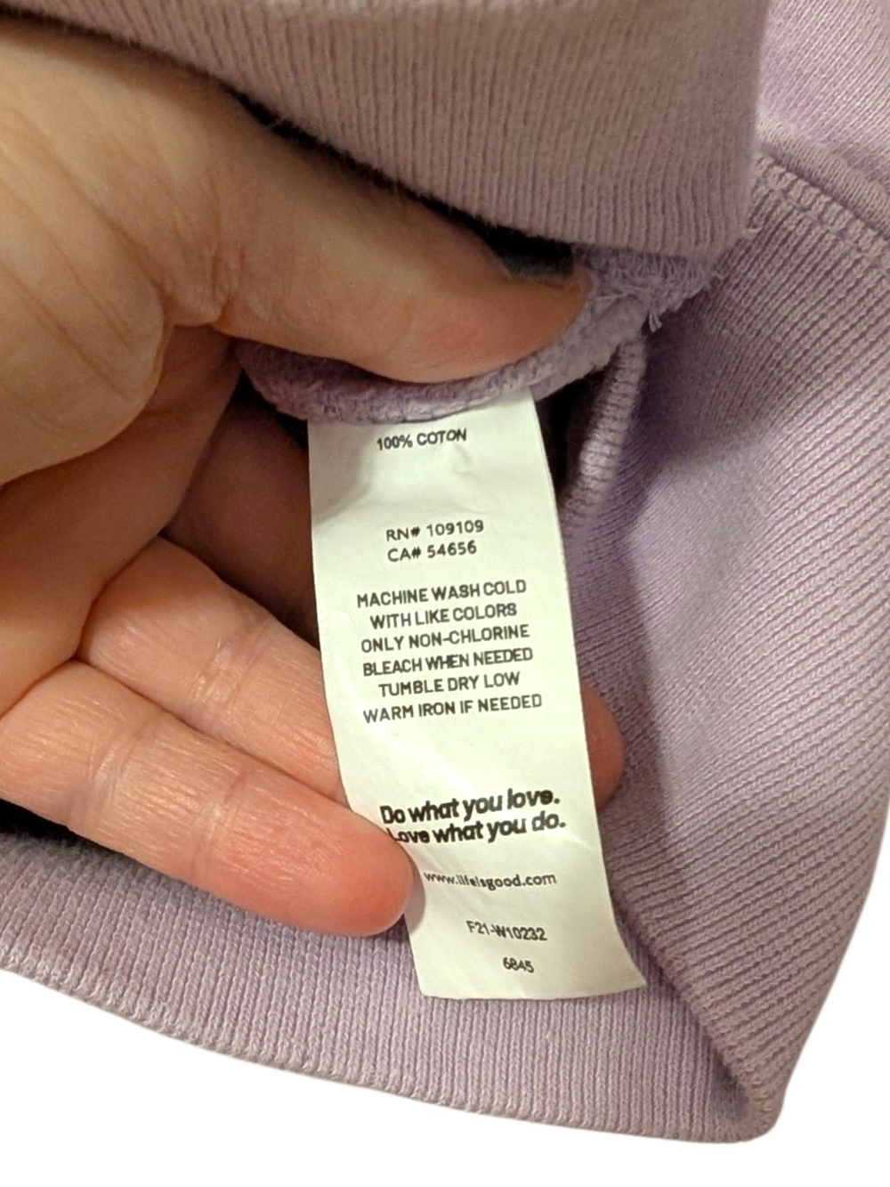 Life is Good Lavender Hoodie Sweatshirt - Picture 3 of 4
